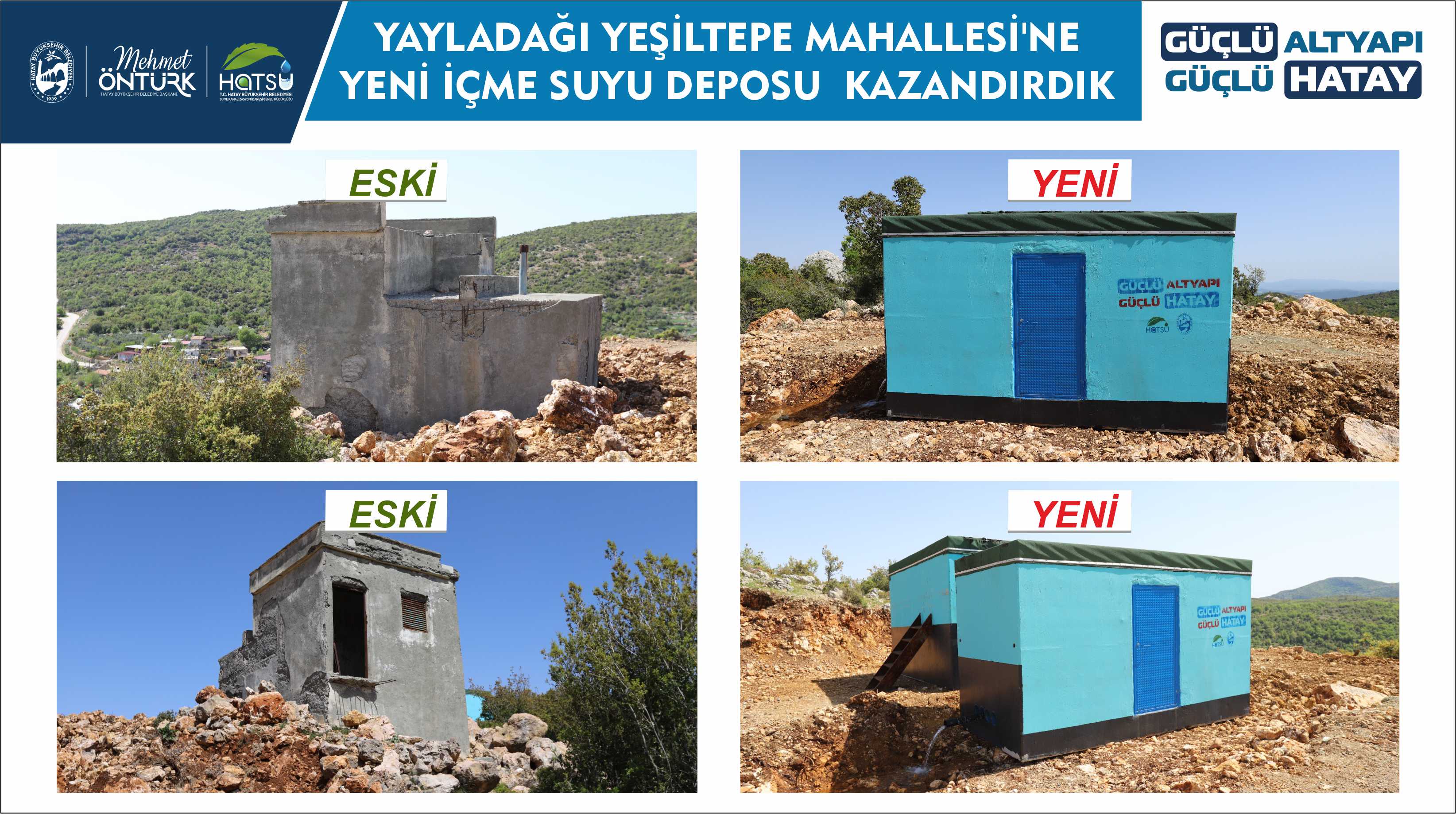 YAYLADAĞI YEŞİLTEPE MAHALLESİ\'NE YENİ İÇME SUYU DEPOSU KAZANDIRDIK
